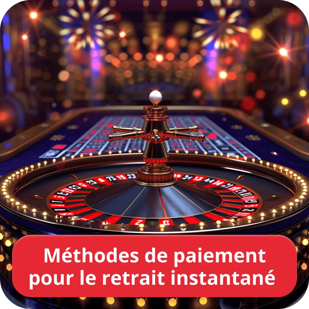 Méthodes de paiement pour le retrait instantané 